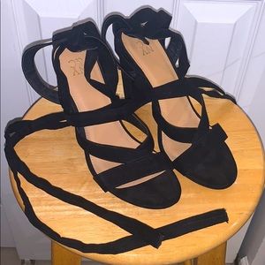 Lace Up Chunky Heels